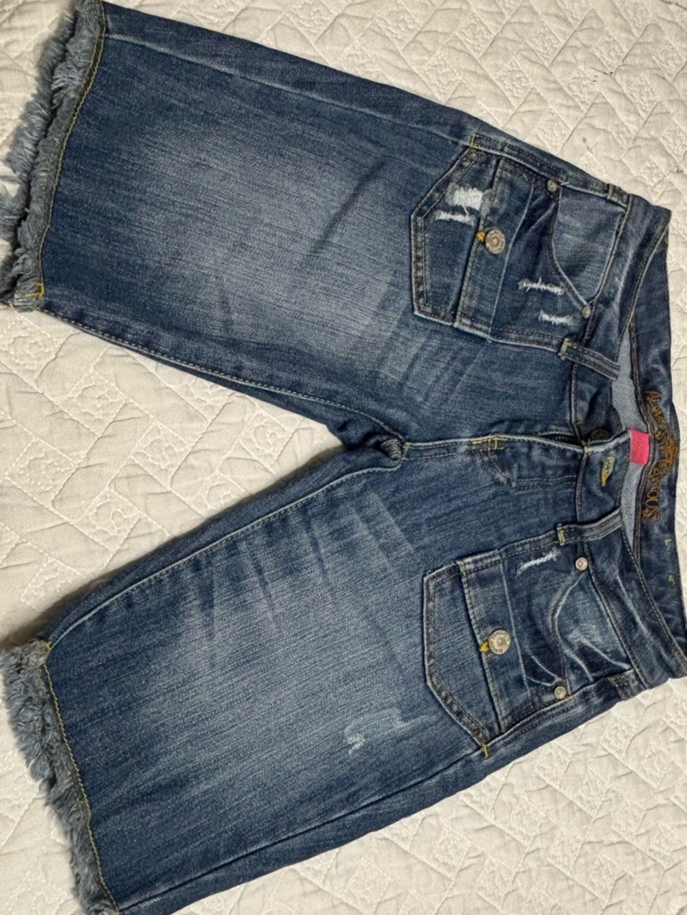 Tommy Hilfiger Blue Distressed Boyfriend Denim Shorts